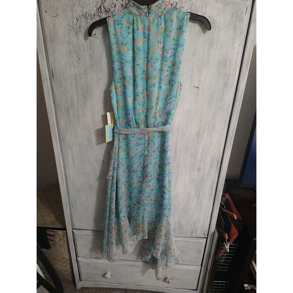 Cece High Neck High Low Ruffled Sleeveless Dress Sz 8 Boho Feminine Cottage Core - Picture 6 of 9